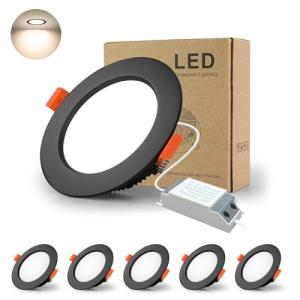 BAGZY Downlight Led Negro Techo Empotrable, 5x 5W Foco tech…
