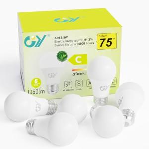 GY Bombilla Led E27 6.5W (Eq. 75w) 1050LM 4000K Luz Blanco…