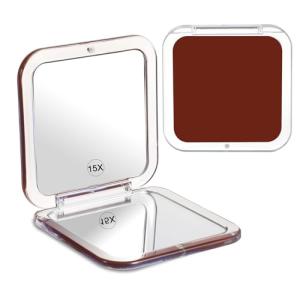 Dimeho Espejo de maquillaje plegable con aumento de 15 aume…