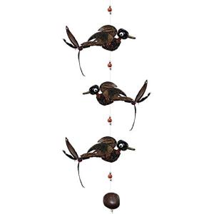 Carillón de viento móvil 3 pájaros de madera, longitud apro…