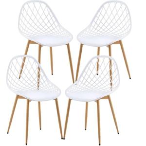 buybyroom Sillas Comedor Pack 4, Sillas de Cocina Blancas S…