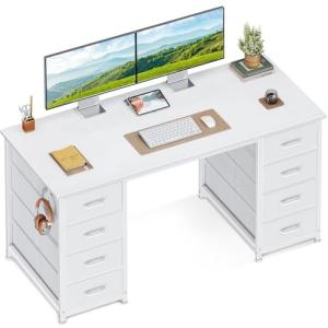 Coleshome Escritorio con 8 Cajones de Tela, 120x48cm Escrit…