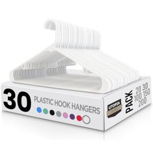 Utopia Home Perchas Blancas de Plástico 30 Paquetes con Gan…