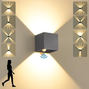 SANSHI LED Aplique de Pared con Sensor Movimiento,12W Exter…