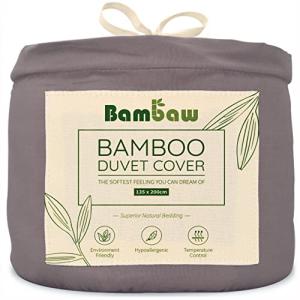 Bambaw Funda Nórdica de Bambú | Gris Oscuro - 135x200 cm Du…