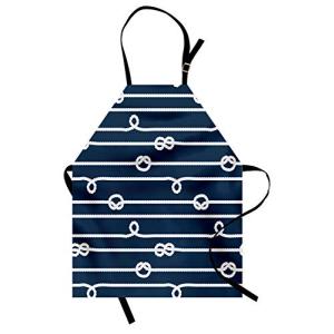 ABAKUHAUS Azul Marino Delantal de Cocina, Marinero Nudos Ma…