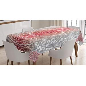 ABAKUHAUS Gris y Rojo Mantele, Ombre Mandala Boho, Resisten…