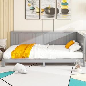 Moimhear Sofá cama 90 x 200 cm, cama individual de madera,…
