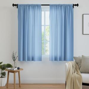 Encasa XO Cortinas sólidas de poliéster con Atado, 140x137…