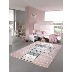 CARPETIA Alfombra para niños Juego de alfombras Rosado Gris…