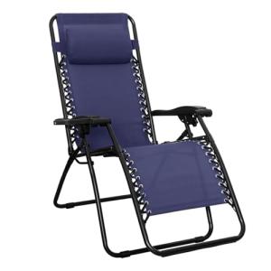 Amazon Basics Silla Gravedad Cero, 110 x 66 x 49 cm, Azul