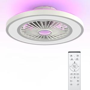Ateroll Ventilador de Techo con Luz y Mando a Distancia RGB…