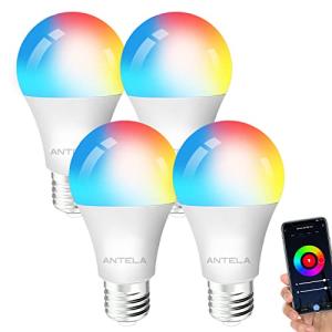 ANTELA Bombilla LED Inteligente WiFi E27 Sin Necesidad de H…