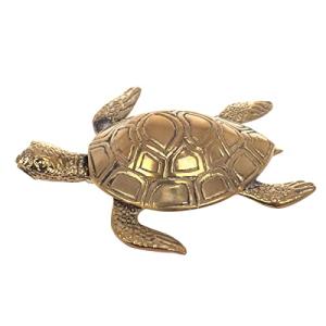 BY SIGRIS Figura Tortuga Dorado de Laton 3 * 12 * 14cm Figu…