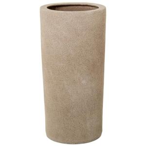 DRW Paraguero Redondo de Ceramica en Beige 25x25x50 cm