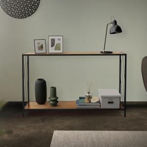 ML-Design Mesa Consola Marrón 120x33,5x75cm Madera de Roble…