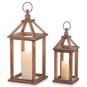 Romadedi - Farol de madera grande, estilo rústico, decoraci…