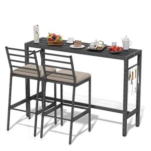 Mesa de Bar con 2 Sillas, Mesa Alta Cocina con 2 Taburetes…