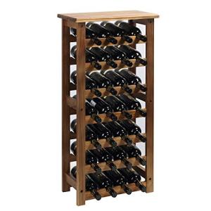 jalz jalz Botellero de madera de acacia para 28 botellas, e…