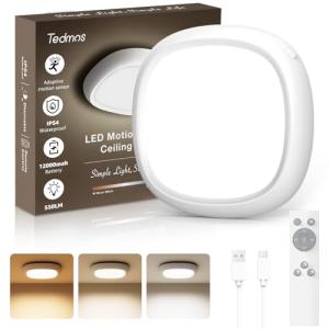 Lampara Techo Recargable USB con Sensor de Movimiento, 550L…