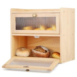 Panera de madera, 2 niveles, con ventana transparente magné…