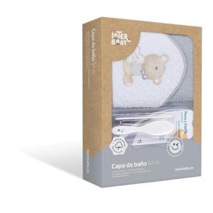 INTERBABY - Set Capa de Baño Love You Gris y Juego de Cepil…