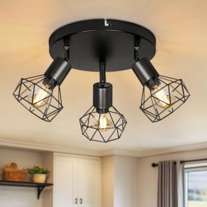 Dehobo Lámpara de Techo E14 Focos LED Interior Techo 3 Foco…