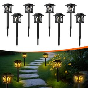8 Piezas Luces Solares LED Exterior Jardín, Camino de Luces…