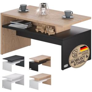 CASARIA® Mesa de Centro Sacramento 95x55x50cm Mesita Auxili…