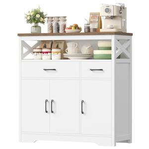 HOCSOK Aparador, Mueble Auxiliar, Armario de Cocina con 2 C…