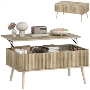 HOMCOM Mesa de Centro Elevable, Mesa de Café para Salón, Co…