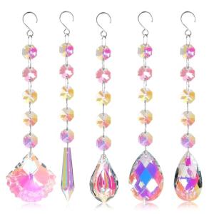 KASESSS 5 Piezas Atrapasoles Cristal Colgante, Atrapasoles,…