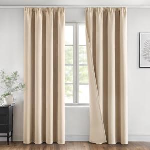 MIULEE Cortinas Opacas con Cinta Fruncida 2 Piezas 140x245…