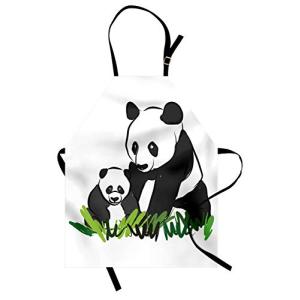 ABAKUHAUS Oso Divertido Delantal de Cocina, Panda Bear Fami…
