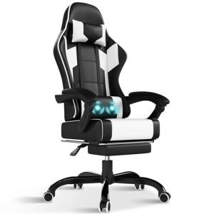 TRIUMPHKEY Silla Gaming con Masajeador, PU Silla de Juegos…
