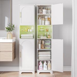 Hzuaneri Mueble de Baño con Luces LED, Armario Almacenaje c…