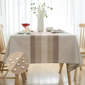 Mantel Rectangular Lino 240 x 140 Rayas Manteles Beige Mode…