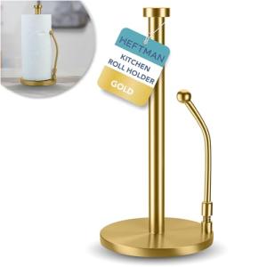HEFTMAN Portarrollos de cocina dorado, soporte para toallas…