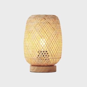 BARCELONA LED – Lámpara de Mesa de Mimbre y Madera "Ruka" –…