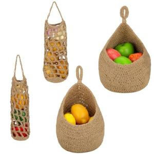 Sonhomay 4 cestas colgantes de frutas bohemias para pared,…