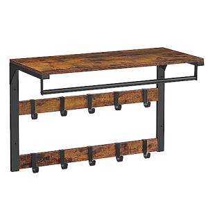 VASAGLE Perchero de Pared, Perchero Colgante con 10 Ganchos…