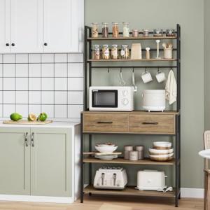 HOCSOK Estantería de Cocina, Estantería para Microondas Mue…
