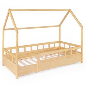 IDMarket – Cama cabaña infantil 80 x 160 cm NEREE Madera co…
