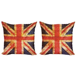 ABAKUHAUS Inglaterra Set de 2 Fundas para Cojín, Union Jack…