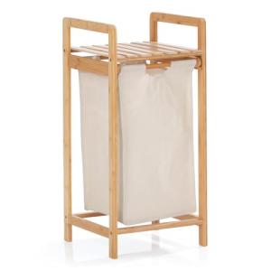 Lumaland Cesto para la ropa sucia de bambú con bolsa de lav…