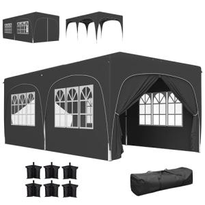 Outsunny Carpa Plegable Gazabo 3x6 m con Paneles Laterales…