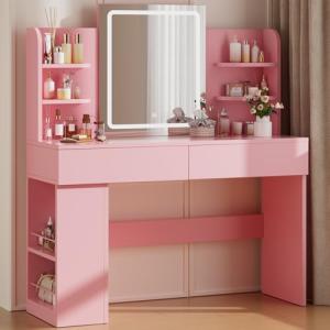 TRIUMPHKEY Tocador de Maquillaje con Espejo y Luz LED Regul…