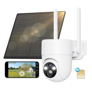 SEHMUA 4G LTE Camara Vigilancia Exterior con Panel Solar, 2…