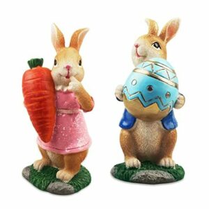 2 Piezas Decoraciones de Conejito de Pascua Estatuas y Figu…