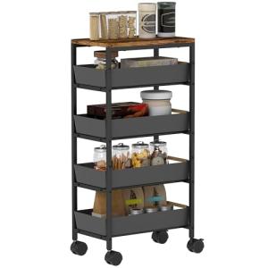 HOMCOM Carro de Cocina de Almacenamiento de 5 Niveles Carri…